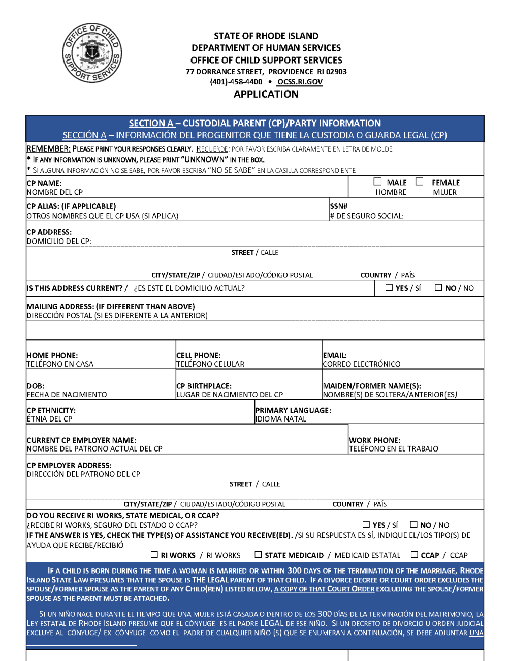 Application Process | Office of Child Support Services