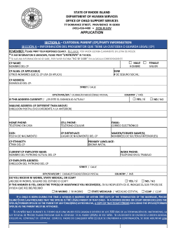 Application for Child Support Services Page 1
